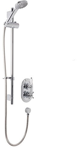 Aquariss Traditional Thermostatic Concealed Chrome Shower Mixer Valve + Riser Kit