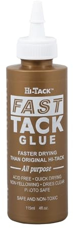 Hi-Tack Fast-Tack Glue 115ml – Quick-Dry Adhesive, Strong Bond, Ideal for Crafting & DIY Projects – Not Suitable for Washing or Dry-Cleaning
