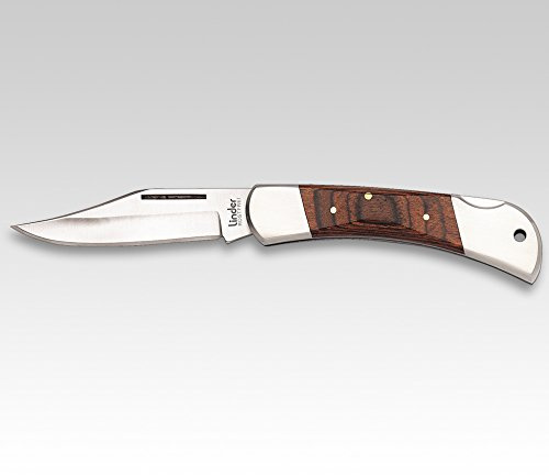 Linder Couteau de Fermeture, Inoxydable, Marron Pakka, Pâtisserie RFR. 11 cm, Couteau Pliant