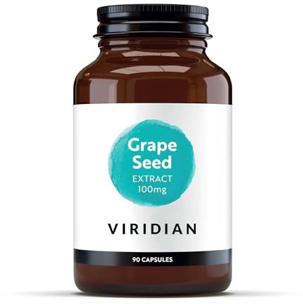Viridian - Grape Seed Extract 100mg - 90 Caps | Source of Natural Polyphenols | Rich in Bioflavonoids, Standardised to 95% OPCs | Antioxidant Support, Vegan Formula | Nutritionist Formulated