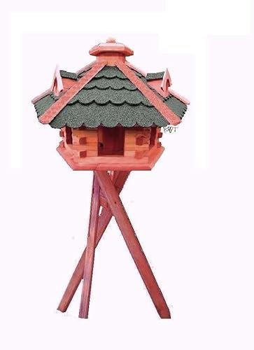 XXL großes Vogelhaus/Nistkasten,Vogelhäuser : Ergänzung zum Nistkasten, für Vögel Amsel Amseln Meise Meisen Star Stare Meisennistkasten Vogel,Vogelfutterhaus und Vogelvilla, Futterhaus, Futterhäuschen,große Größen auch mit Ständer und Silo, aus Holz große Vogelvilla Holz mit Ständer Futterhaus GRÜN Vogelfutter
