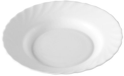Arcoroc Plato hondo ARC D6889 Trianon Uni, 22,5 cm, cristal opalino, blanco, juego de 1