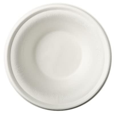 PAPSTAR 500 Schalen, Zuckerrohr Pure 380 ml Ø 15,1 cm, 4,6 cm Weiss 81331 Einwegteller Zuckerrohrteller Zuckerrohrschale Einwegschale