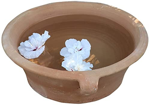 Céramique crète | bol en terre cuite de haute qualité et résistant au gel | fait main et résistant au gel | 35 cm | Décoration méditerranéenne pour le balcon de la terrasse du jardin