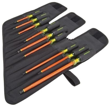 Greenlee - Cacciavite, isolato 9Pc, utensili manuali professionali (0153-01-INS), nero