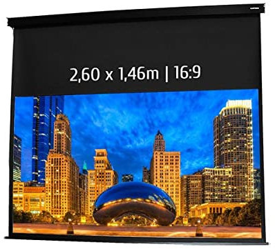 Ecran de Projection motorisé 2,60 x 1,46m - Format 16:9 - Carter Noir