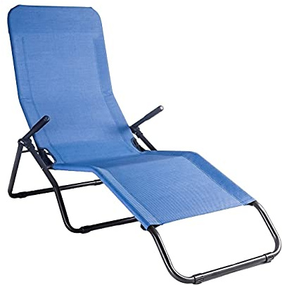 Poltrona Sdraio Basculante Pasha Blu con Telaio Antracite D350-6800