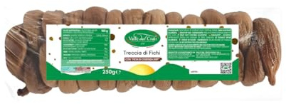 Valle del Crati Treccia di Fichi Secchi | Fichi Calabresi Essiccati al Sole | Dolce Tipico Calabrese | Treccia di Fichi 250 grammi