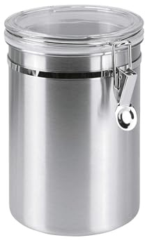 Metaltex 185312010 Vorratsdose 2,0L INOX mit Acryldeckel, Anzahl: 1 Stück, 2l