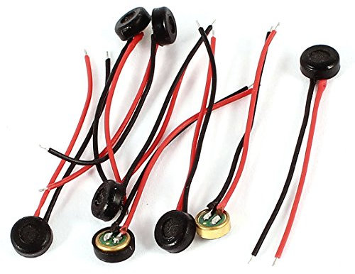 sourcing map 8pcs Câble Double Microphone Électret condenseur Pick-up 4mm x 2mm