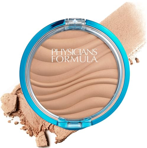 Physicians Formula Mineral Wear Talc-Free Airbrushing Pressed Powder, Full Coverage Mineral Face Powder for Sensitive Skin – Creamy Natural