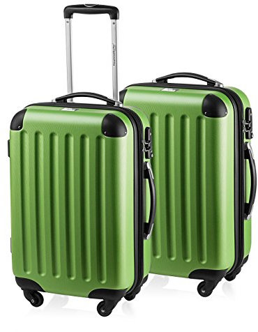 HAUPTSTADTKOFFER® · Spree · 2er Hartschalen Kofferset · 2X Handgepäck 49 Liter (Apfelgrün-Apfelgrün)