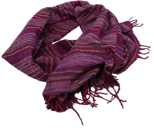 Weicher Goa Schal / Stola, flauschige Decke, Schultertuch, pink/violett | Warmer, vielseitig tragbarer Schal, große Stola, ideal für kalte Tage, zwei unterschiedliche Farben, angenehmes Tragegefühl