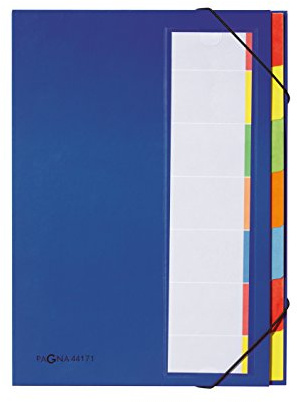 Pagna 44171-02 Deskorganizer 7-teilig Color-Einband, Eckspanngummi, dehnbarer Rücken farbiges Griffregister, blau