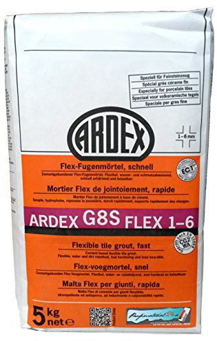 ARDEX G8S - Mortero flexible para juntas (1-6 mm, 5 kg), color marrón grisáceo