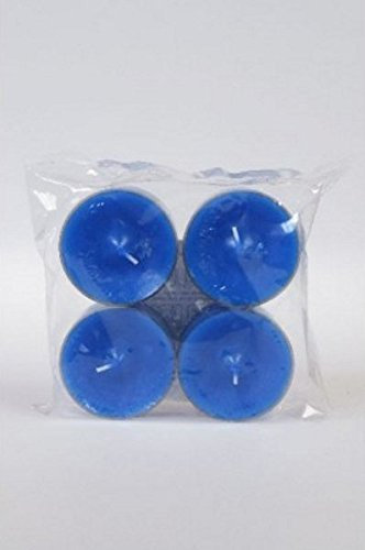 4 original Dänische Maxi Teelichter ohne Duft im Acryl-Cup farbig durchgefärbt marine blau marineblau