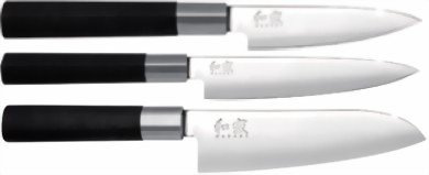 KAI Wasabi 67-W11 Set couteau d'office + couteau d'office + Santoku