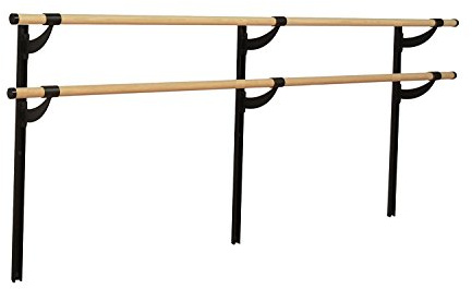 VITA Barre Wall-Mounted Double Ballet Barre, Traditional, 9 Ft Bar, Wood | Adjustable Height, Made in USA, Home, Studio or Gym Exercise Equipment for Kids & Adults | Dance, Fitness, Pilates
