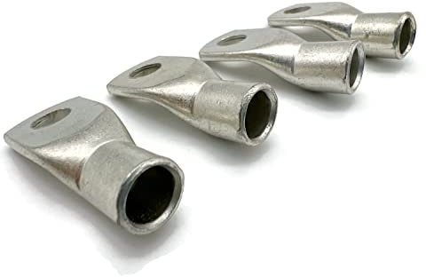 Exoda Kabelschuh 25mm2 M12 4x für Batteriekabel geeignet für Kabelquerschnitt von 25 mm² Schraubenöffnung 12 mm unverpresst für Kupferkabelgeflecht vielseitig nutzen (Silber, 25mm2 M6 4x)