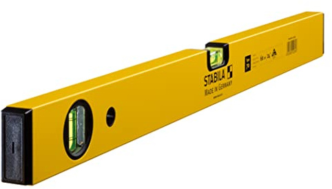 STABILA Wasserwaage Type 70, 60 cm, leichtes Alu-Profil, 1 Horizontal-Libelle, 1 Vertikal-Libelle, Made in Germany
