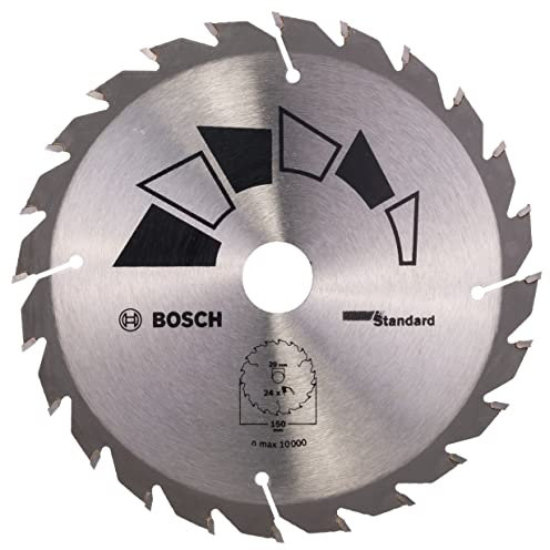 Bosch Accessories 1x Kreissägeblatt Standard (Sägeblatt für Holz, Ø 150 x 2.2/1.5 x 20/16 mm, 24 Zähne, ATB, mit 1x Reduzierring 16 mm, Zubehör Kreissäge)