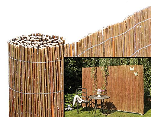 bambus-discount.com Sichtschutz Weidenmatte Model Chiemsee 200 x 500cm - Sichtschutzmatte aus naturbelassenen Weidenruten 2m x 5m