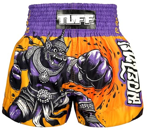 Tuff Sport Muay Thai Shorts Boxing Shorts Traditional Style Workout MMA Training Pants (M, TUF-MS688-ORG)