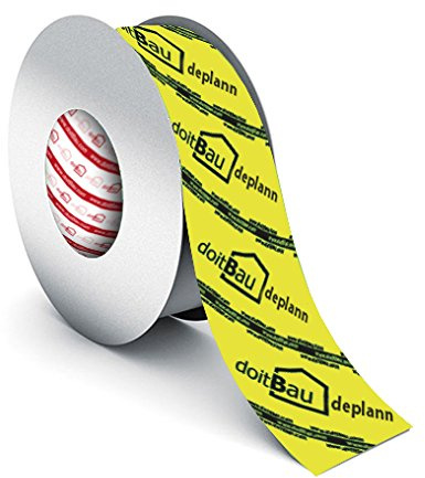 doitBau deplann Dampfsperrklebeband gelb 50 mm x 25 m, 4 Rollen, 100 m gesamt, für Dampfbrems- und Dampfsperrfolien