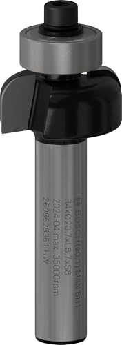 Bosch Professional Zubehör 2 608 628 361 Profilfräser E 8 mm, R1 4 mm, D 20,7 mm, L9 mm, G 53 mm | für Weichholz, Hartholz, Ø 20,7 mm, Professional Zubehör Oberfräsen, Kantenfräse