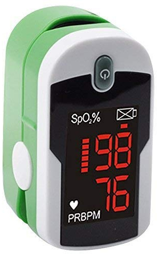 Concord Fingertip Pulse Oximeter with Reversible Display - Blood Oxygen Saturation Monitor with Carrying Case, Batteries and Lanyard - Easy to Use, Accurate SpO2 & Pulse Measurement (Emerald)