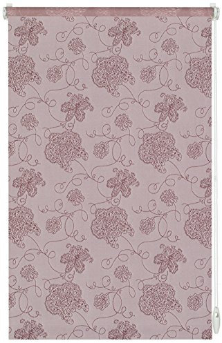 Gardinia EASYFIX Rollo Dekor 722 Stickerei Rose 120 x 150 cm, 33310, rosa, 120x150