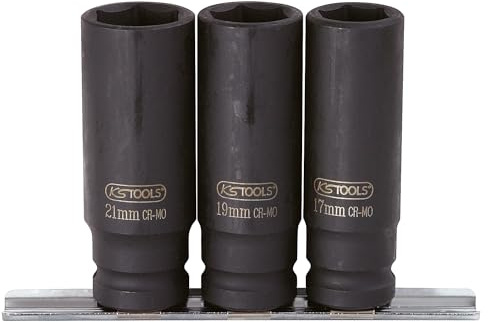 KS Tools 515.0103 1/2 Sechskant-Kraft-Stecknuss-Satz, lang, 3-tlg.