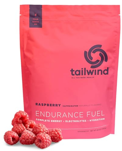 Tailwind Nutrition Endurance Fuel, Carbohydrate & Electrolyte Sports Drink Mix Powder, Gluten-Free, Vegan, Raspberry Buzz, 50 Servings (Caffeinated)