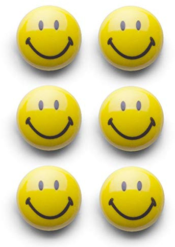 Zeller 11204 Magnet-Set 6-teilig, Smiley, Kunststoff ø 3 cm