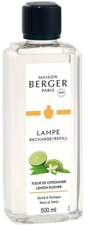 MAISON BERGER Nachfüllflasche 500 ml Duft und Reinigung für Lampe Berger – gebrauchsfertig, feine Verteilung, katalytische Wirkung, langanhaltender Raumduft (Zitronenblüte)
