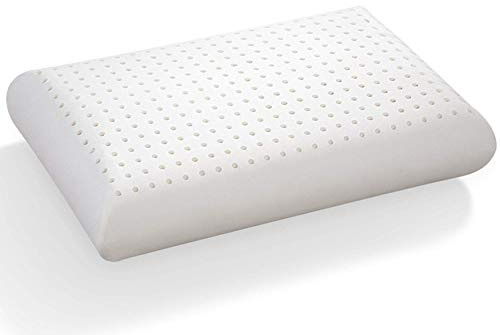 OREILLER 60x40 cm en 100% LATEX 👍 multi-perforé Anti-Acariens & Hypoallergénique - FORME CLASSIQUE TRADITIONNELLE