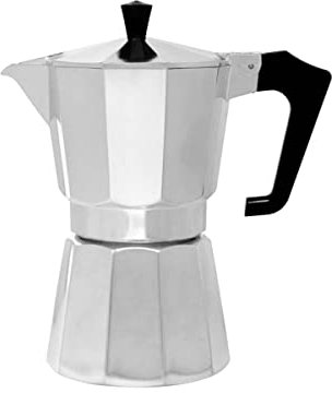 BUTLERS Esperto Espressokocher 10x19x20,5 in Silber - Italienische Espressomaschine als Kaffeebereiter f?r 6 Tassen