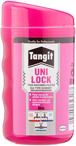Tangit Uni-Lock | Fil de nylon (bobine de 80 m) pour étanchéité des raccords filetés sur tuyaux en métal et plastique – Fil d'étanchéité pour réseaux de gaz et eau