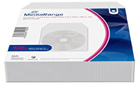 MediaRange Lot de 50 Pochettes en Plastique pour 1 Disque Mini CD-R et Mini DVD-R Transparent
