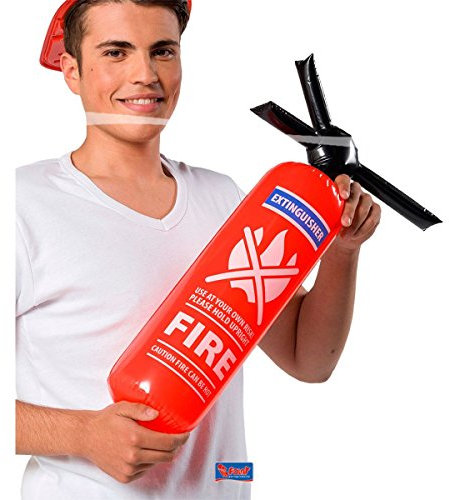 Folat- Extintor de Fuego Inflable de la Brigada de incendios-60 cm, Color rojo, talla única (20269)