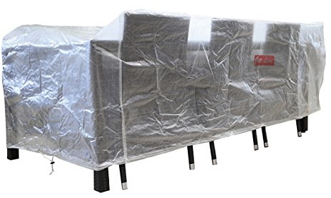 Jet-Line Abdeckplane Palermo 3,2 x 1,3 x 0,80 m Weiß Schutzhülle Wetterschutz für Gartenmöbel Essgruppe Witterungsschutz Wasserfest
