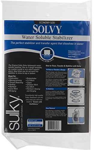 Sulky Solvy Water Soluble Fabric Stabilizer, 19-1/2-Inch by 3-Yard