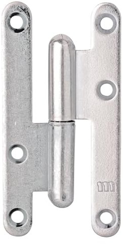 Alberts 341305 Cerniera sfilabile, tipo Parigi, dx e sx, zincato blu, 80 x 40 mm