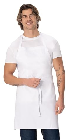 Chef Works Unisex Bib Apron, White, One Size