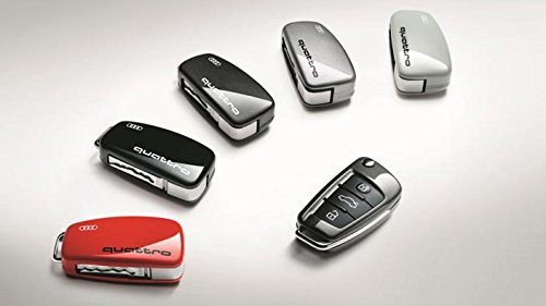 Audi 8V0071208AY9B Schlüsseldekorblende mit Quattro-Schriftzug, Brillant-Schwarz