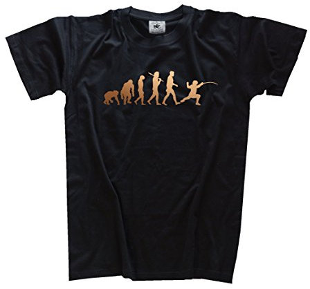 Shirtzshop T-Shirt Bronze Edition Fechten I Degen Florett, Schwarz, XXXL