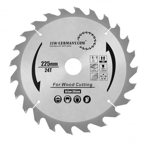 HM - Sägeblatt 225 x 2,5 x 30 mit 24 HM Zähnen WZ, Industriequalität nach DIN EN 847-1