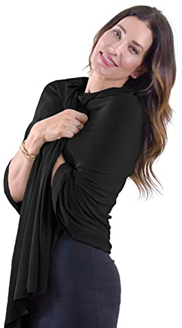 Happyluxe Travel Shawl Wraps for Women - 68x35in Wrap. Lightweight Pashmina, Airplane Travel Blanket Scarf. Made In USA