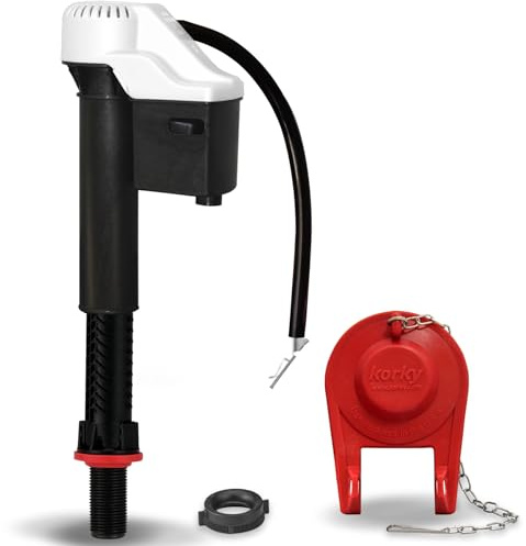 Korky 818BP QuietFILL Toilet Premium Easy to Install and Quiet-Made in USA, Black, Universal Fill Valve & 2 Inch Flapper