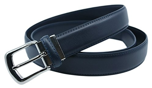 YEHMAN Cintura classica 3 cm in pelle bovina regolabile fibbia argento con ardiglione 120 cm